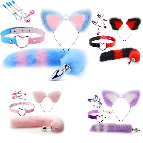 Usa 4pc foxtail buttplug - 4pc,