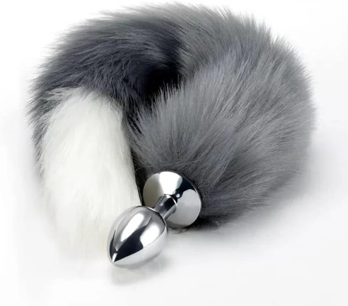 Gray tail anal plug sexual - gray,